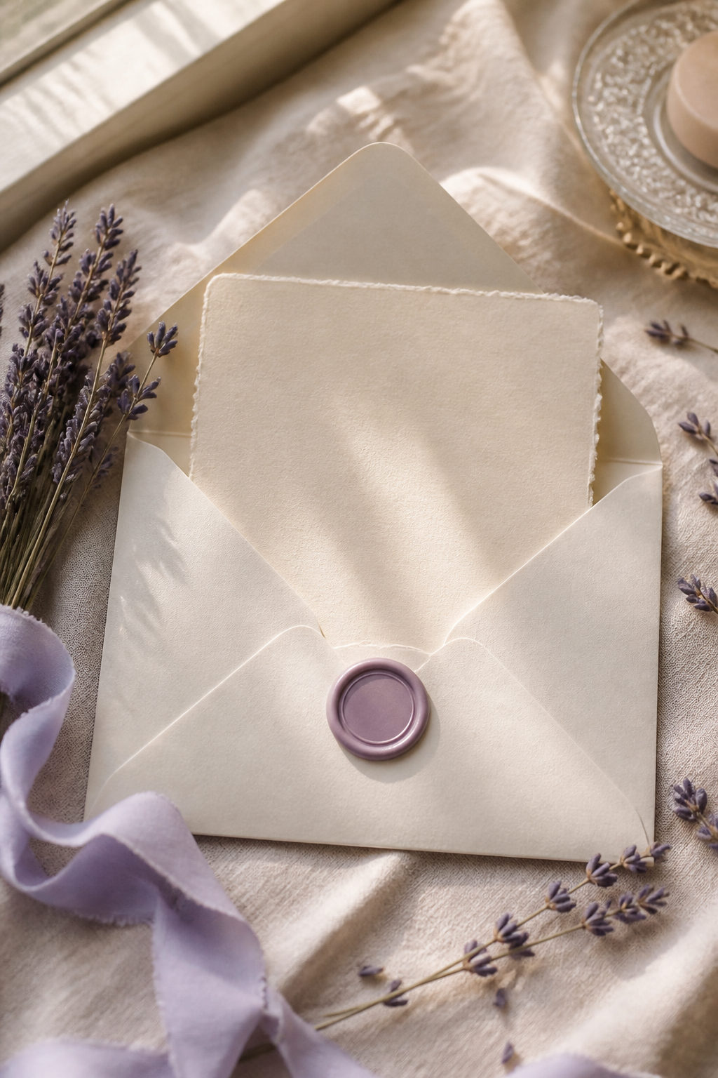 Ivory Letter wedding invitation